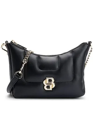 HUGO BOSS Pikowana torba hobo z monogramem Double B