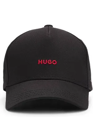 HUGO BOSS Czapka z daszkiem z bawełnianego diagonalu z wyszywanym logo