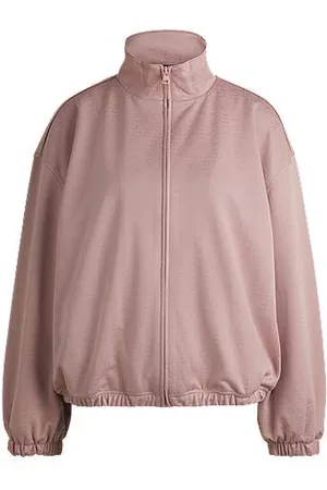 HUGO BOSS Kurtka jeansowa o kroju oversize z żakardowym logo na całej powierzchni