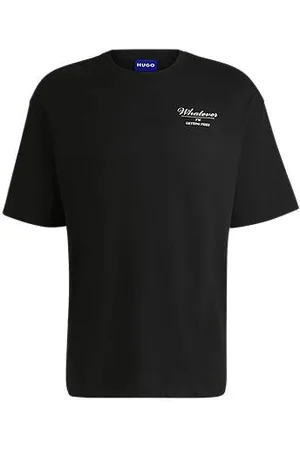 HUGO BOSS Koszulka o kroju oversize z bawełnianego dżerseju z logo i napisem