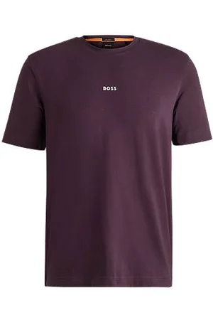 HUGO BOSS Koszulka o swobodnym kroju z elastycznej bawełny z nadrukiem logo