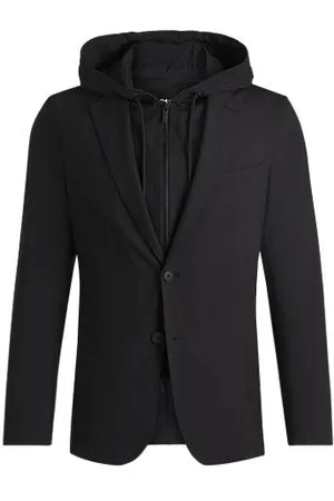 HUGO BOSS Marynarka o wąskim kroju z odpinaną warstwą wewnętrzną z kapturem