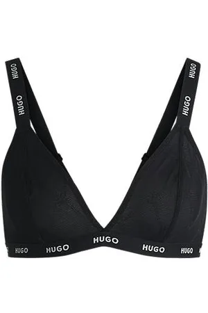 HUGO BOSS Trójkątny biustonosz z koronki z logo