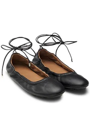 HUGO BOSS Baleriny ze skóry nappa z monogramem Double B