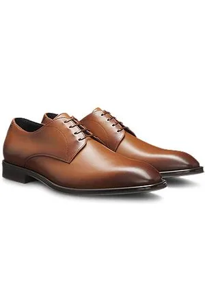 HUGO BOSS Skórzane buty typu derby wyprodukowane we Włoszech z ozdobnymi przeszyciami