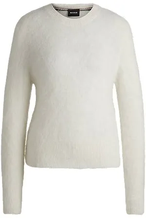HUGO BOSS Sweter z okrągłym dekoltem z miękkiej mieszanki alpaki