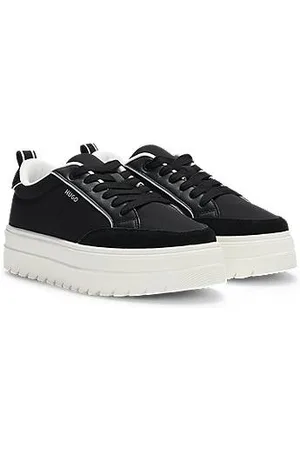 HUGO BOSS Sneakersy na platformie z zamszowym wykończeniem