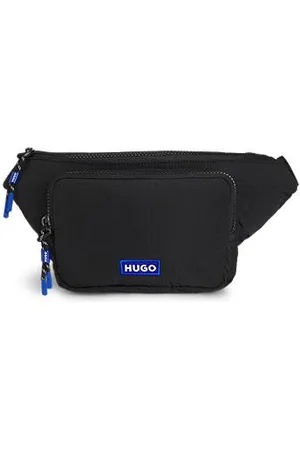 HUGO BOSS Zapinana na zamek torba biodrowa z naszywką z wyszywanym logo