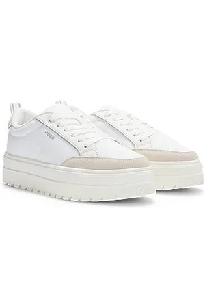 HUGO BOSS Sneakersy na platformie z zamszowym wykończeniem