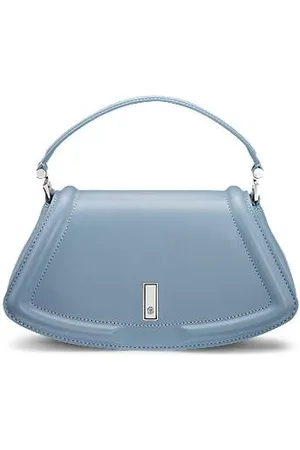 HUGO BOSS Skórzana torebka na ramię Ariell z metalowym monogramem Double B