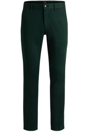 HUGO BOSS Chinosy o wąskim kroju z satyny bawełnianej ze stretchem
