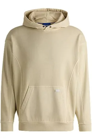 HUGO BOSS Bluza z kapturem z bawełny frotté z oczkami w stylu vintage