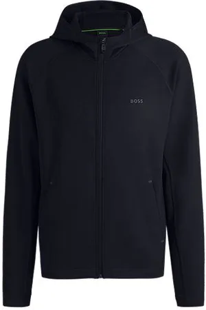 HUGO BOSS Zapinana na zamek techniczna bluza z kapturem z elastycznego materiału odprowadzającego wilgoć