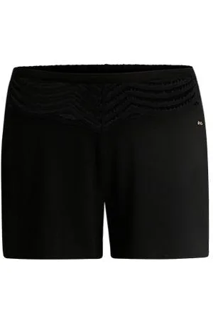 HUGO BOSS Szorty od piżamy z elastycznego materiału i detalami z koronki