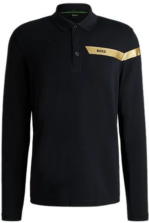 HUGO BOSS Techniczna koszulka polo z mieszanki bawełny odprowadzającej wilgoć