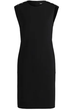 HUGO BOSS Sukienka koktajlowa z elastycznego materiału z guzikami na ramionach