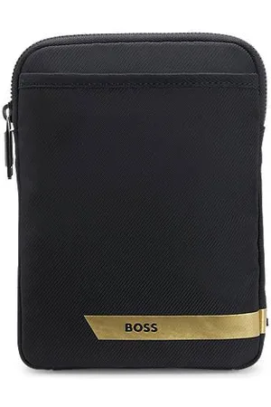 HUGO BOSS Saszetka ze wzorzystego materiału z paskiem i logo