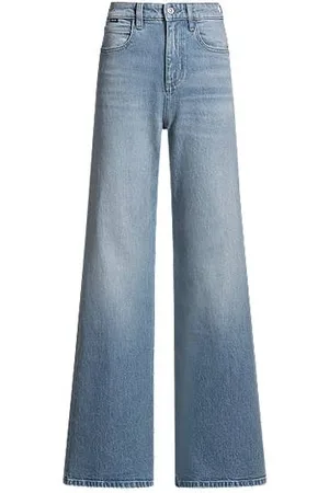 HUGO BOSS Niebieskie jeansy z rozszerzanymi nogawkami z komfortowego denimu ze stretchem