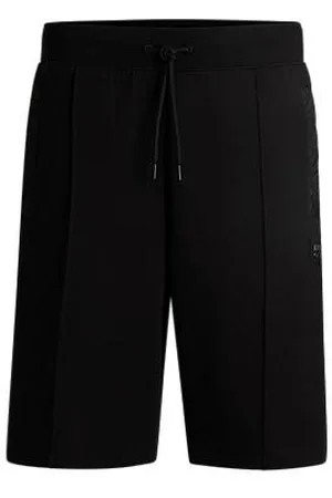 HUGO BOSS Szorty z mieszanki bawełny z zygzakowatymi szwami