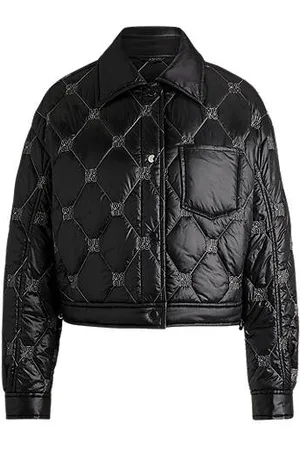 HUGO BOSS Hydrofobowa kurtka pikowana o regularnym kroju z dwupoziomowym logo