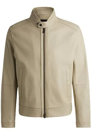 HUGO BOSS SELECTED BY SHOHEI OHTANI Kurtka o regularnym kroju ze skóry nappa o ziarnistej strukturze
