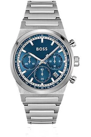 HUGO BOSS Chronograf w srebrnym odcieniu z niebieską tarczą