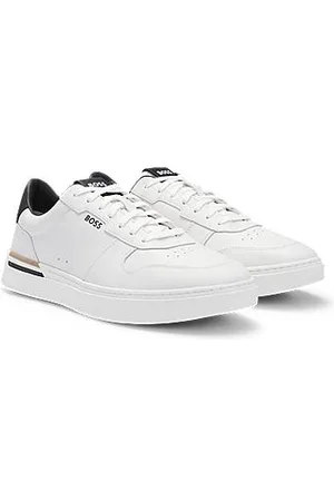 HUGO BOSS Skórzane sneakersy z charakterystycznym paskiem