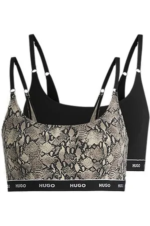 HUGO BOSS Dwupak braletek z bawełny ze stretchem z pasem z logo