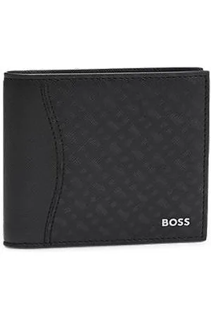 HUGO BOSS Składany portfel o wyrazistej strukturze ozdobiony motywem monogramu