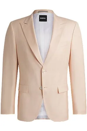 HUGO BOSS Marynarka o wąskim kroju z satyny z mieszanki wełny