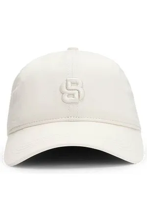 HUGO BOSS Bawełniana czapka z daszkiem z wyszywanym monogramem Double B