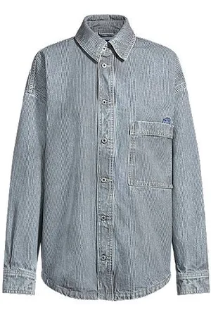 HUGO BOSS Zapinana na guziki koszula wierzchnia ze sztywnego denimu w paski