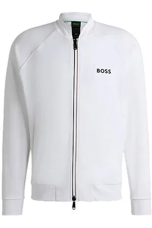 HUGO BOSS Bluza o regularnym kroju z elastycznej gabardyny z logo