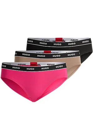 HUGO BOSS Trzypak fig z bawełny ze stretchem z logo na gumce