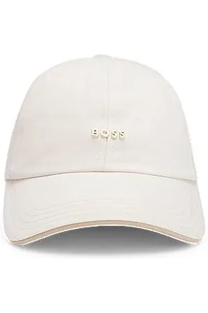 HUGO BOSS Czapka z daszkiem z bawełnianego diagonalu ozdobiona metalowym logo