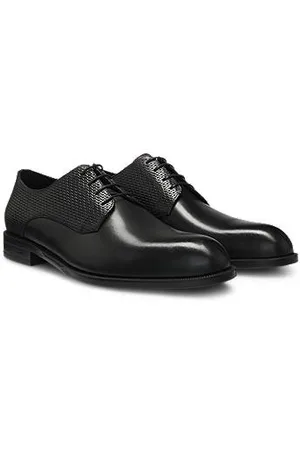 HUGO BOSS Buty typu derby z gładkiej skóry z nadrukiem