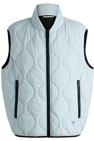 HUGO BOSS Hydrofobowa pikowana kamizelka z naszywką z logo