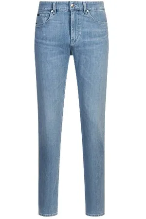 HUGO BOSS Jeansy Delaware o wąskim kroju z włoskiego denimu w niebieskim odcieniu