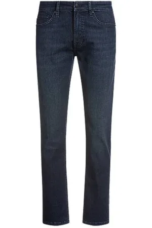 HUGO BOSS Jeansy Delaware o wąskim kroju z denimu w ciemnoniebieskim odcieniu