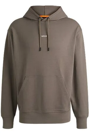 HUGO BOSS Bluza z kapturem z bawełny dresowej z kontrastowym logo
