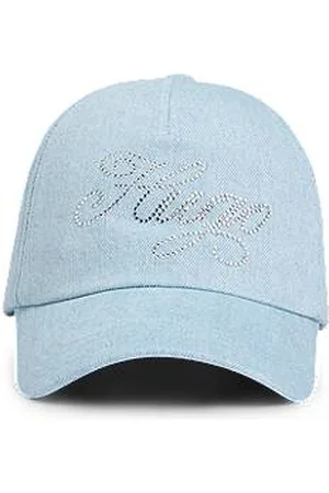 HUGO BOSS Jeansowa czapka z daszkiem z logo z kryształków