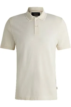 HUGO BOSS Koszulka polo z mieszanki bawełny i jedwabiu o wyrazistej strukturze w paski