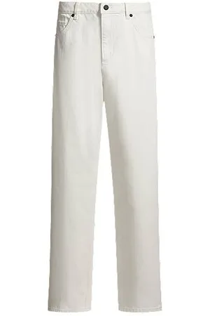 HUGO BOSS Jeansy o nowoczesnym fasonie, z białego sztywnego denimu