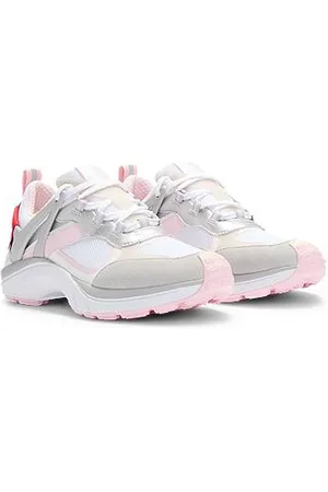 HUGO BOSS Sneakersy w stylu butów do biegania z siateczki i zamszu