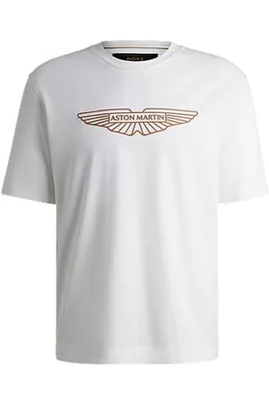 HUGO BOSS Koszulka x ASTON MARTIN z elastycznej bawełny, z artystycznym logo