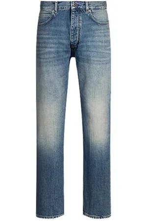 HUGO BOSS Jeansy o regularnym kroju z dekatyzowanego denimu w pośrednim odcieniu niebieskiego