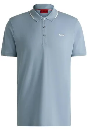 HUGO BOSS Koszulka polo o wąskim kroju z elastycznej bawełny z nadrukowanym logo