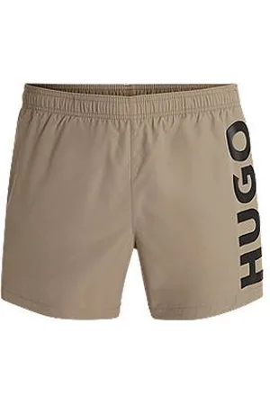 HUGO BOSS Błyskawicznie schnące szorty kąpielowe z nadrukiem pionowego logo