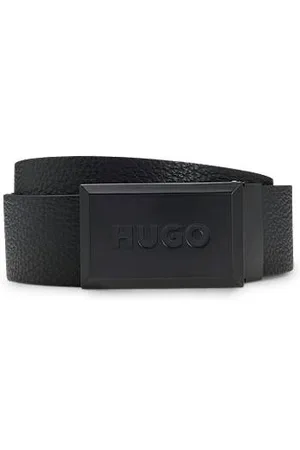 HUGO BOSS Dwustronny pasek z gładkiej i licowej skóry włoskiej