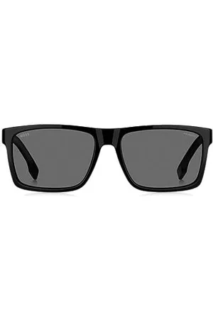 HUGO BOSS Okulary przeciwsłoneczne z czarnego włókna octanowego z wygrawerowanym logo